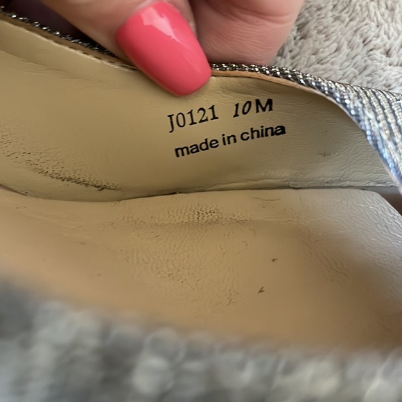 J.Renee | Sparkly Open Toe Silver Heels - Picture 9 of 11